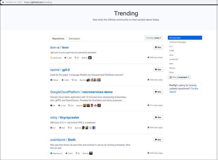 Leon on GitHub trending